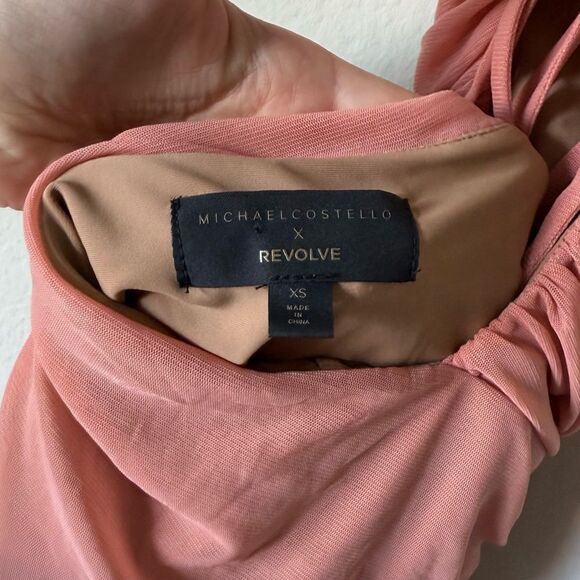 Michael Costello x REVOLVE Follie Maxi Pink Dress Gown Mesh Halter Size XS - Picture 15 of 16